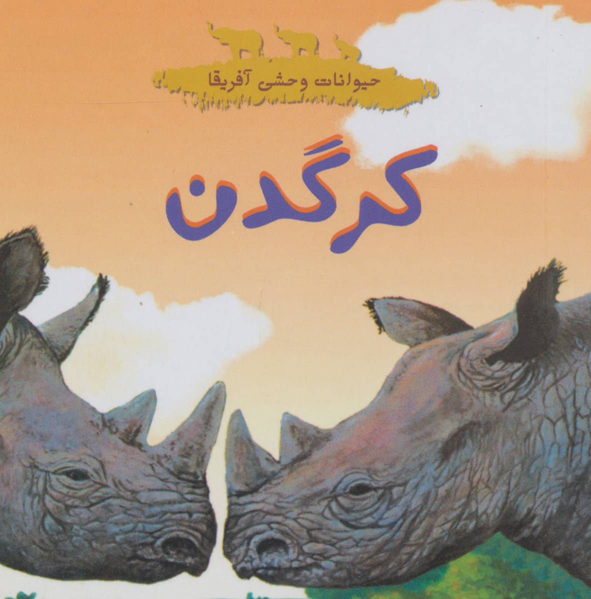 حیوانات وحشی آفریقا (کرگدن)،(گلاسه،خشتی کوچک،شهر قلم)