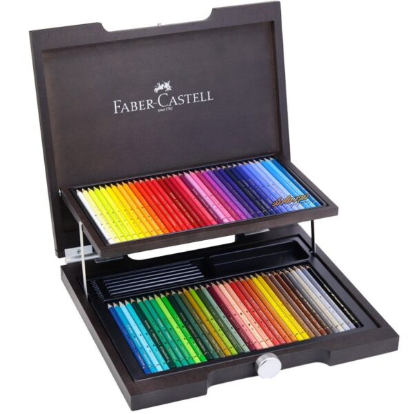 مداد رنگی پلی کروموس جعبه چوبی 72 رنگ کد 110072 فابرکاستل
