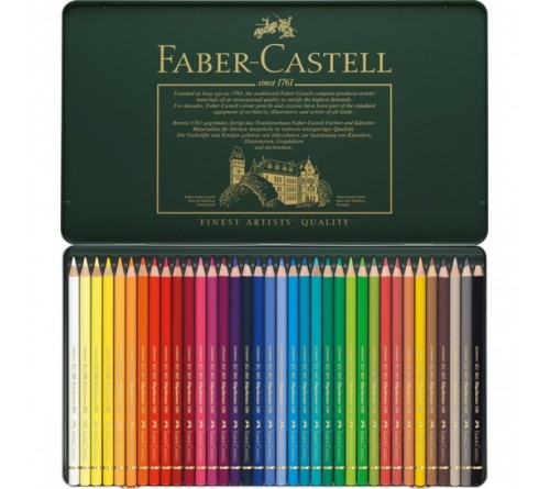مداد رنگی پلی کروموس جعبه فلزی 24 رنگ کد 110024 فابرکاستل